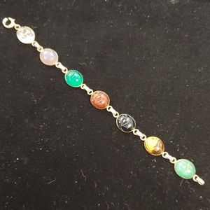 Natural gemstone Scarab beetle GF Bracelet Sb3